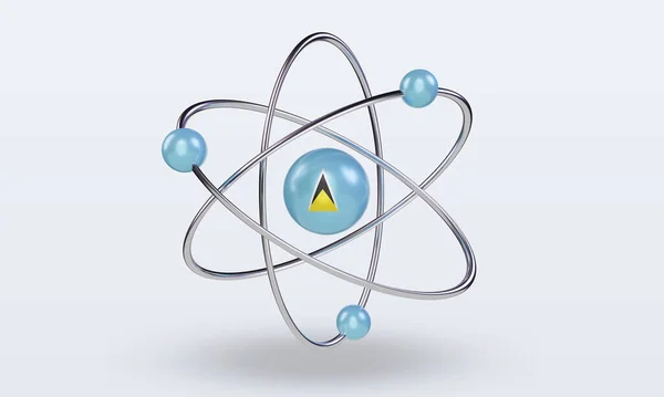 Science Day Lucia Flag Rendering Front View — Stockfoto