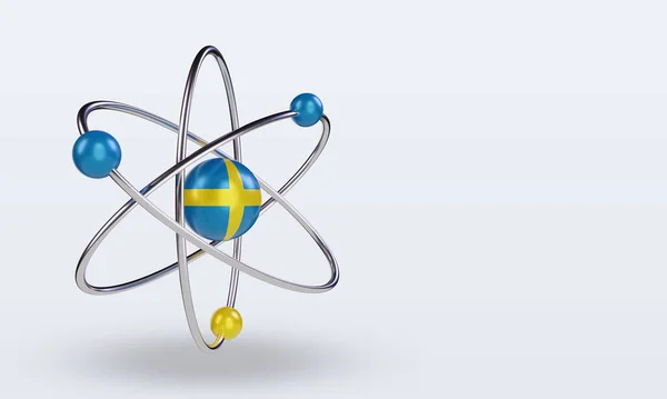 Science Day Sweden Flag Rendering Left View — Stockfoto
