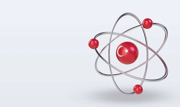 3D科学の日トルコの旗の右側のビューをレンダリング — ストック写真