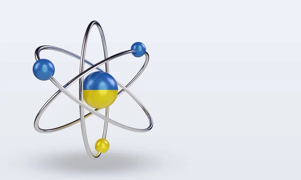 Nauka Dzień Ukraina Flaga Renderowania Lewy Widok — Zdjęcie stockowe