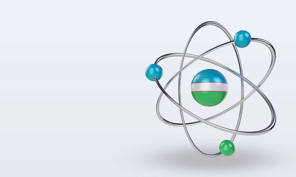 Science Day Uzbekistan Flag Rendering Right View — Fotografia de Stock