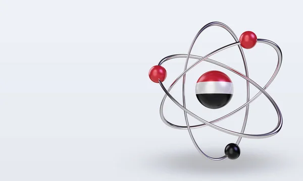 Science Day Yemen Flag Rendering Right View — Stock Fotó