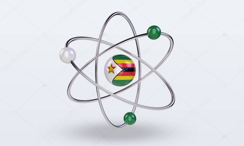 3d science day Zimbabwe flag rendering front view