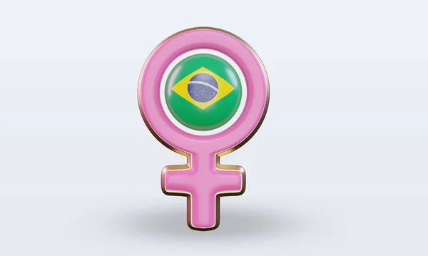 Символ Женского Дня Флаг Бразилии Видом Спереди — стоковое фото