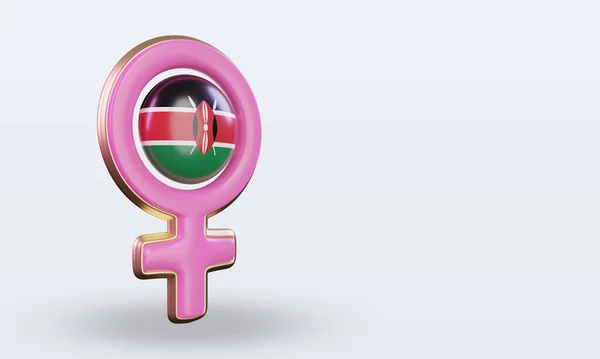Mujeres Día Símbolo Kenia Bandera Representación Vista Izquierda —  Fotos de Stock