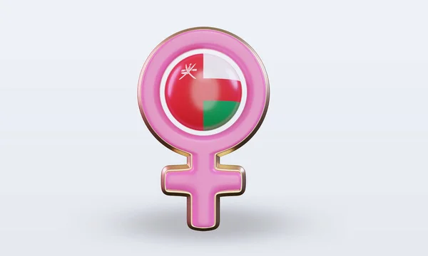 Mujeres Día Símbolo Omán Bandera Representación Vista Frontal — Foto de Stock