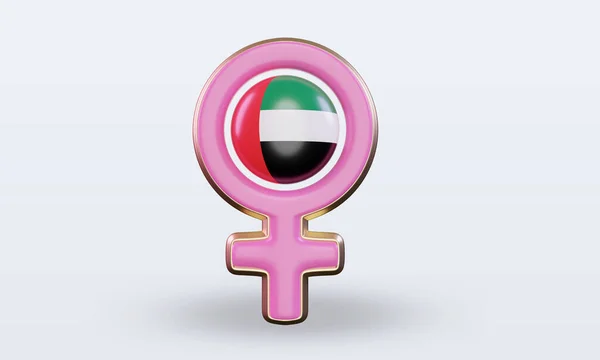 Women Day Symbol United Arab Emirates Flag — стокове фото