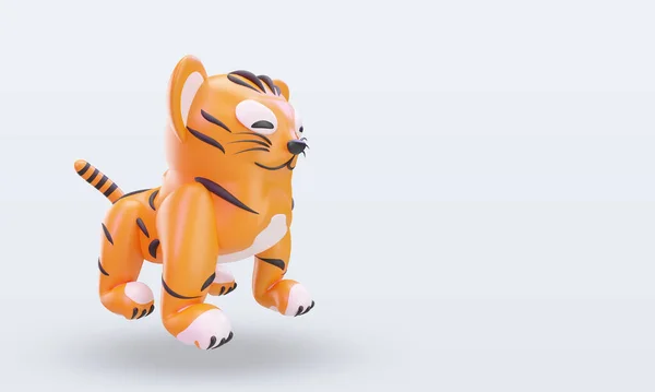 3d chinese new year Tiger icon rendering left view