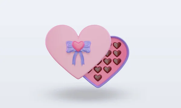 San Valentín Caja Chocolate Icono Representación Vista Frontal —  Fotos de Stock