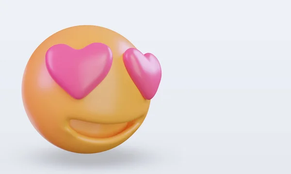 3d Sevgililer Günü Emoji Love simgesi sol görünümü yansıtıyor