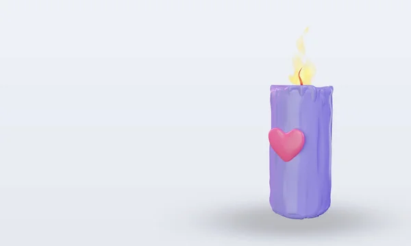 Valentine Day Candle Icon Rendering Right View — Stock Photo, Image