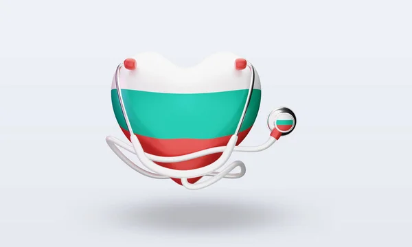 Weltgesundheitstag Bulgarien Flagge Rendering Frontansicht — Stockfoto