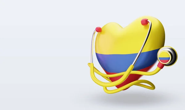 Третий Всемирный День Здоровья Колумбия Флаг Отображающий Правильный Взгляд — стоковое фото