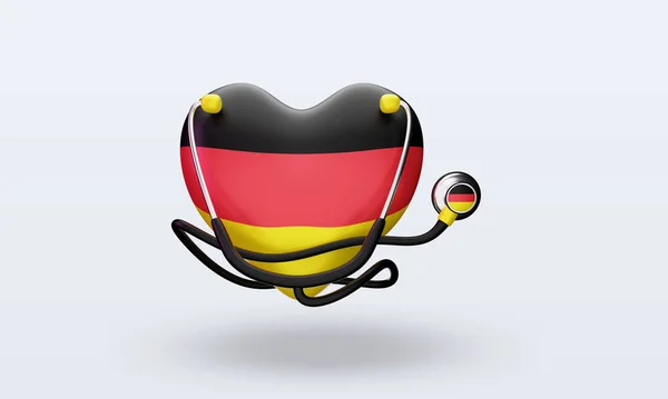Świat Zdrowie Dzień Niemcy Flaga Renderowania Widok Przodu — Zdjęcie stockowe