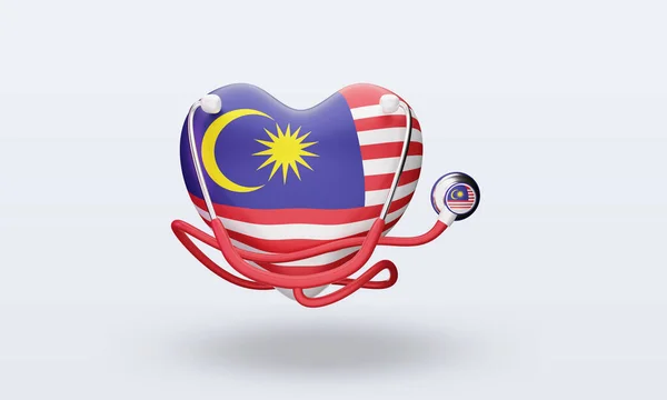 Världshälsodag Malaysia Flagga Gör Front View — Stockfoto