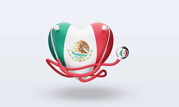 Día Mundial Salud Bandera México Representación Vista Frontal — Foto de Stock
