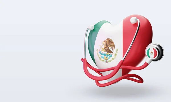 Παγκόσμια Ημέρα Υγείας Σημαία Μεξικού Καθιστώντας Σωστή Άποψη — Φωτογραφία Αρχείου