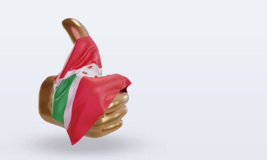 3d başparmak Burundi bayrağı sol görünümü görüntülüyor
