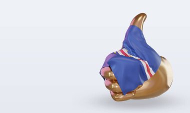 3d başparmak Cape Verde bayrağı görüntüleme sağ görünüm