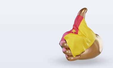 3d başparmak Kamerun bayrağı görüntüleme sağ görünüm