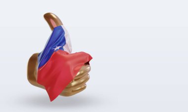 3d başparmak Şili bayrağı sol görünümü görüntülüyor