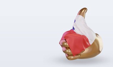 3d başparmak Şili bayrağı sağ görünümü görüntülüyor