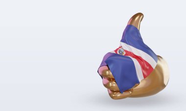 3d başparmak Kosta Rika bayrağı sağa bakıyor