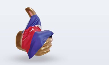 3d başparmak Küba bayrağı sol görünümü görüntülüyor