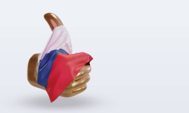 3d başparmak Çek Cumhuriyeti bayrağı sol görüşü yansıtıyor