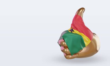 3d başparmak Gana bayrağı görüntüleme sağ görünüm