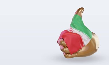 3d başparmak İran bayrağı doğru görünüm veriyor