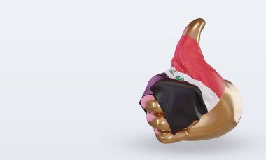3D başparmak Irak bayrağı doğru görünüm veriyor