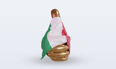 3d başparmak İtalya bayrağı ön görünüm oluşturma