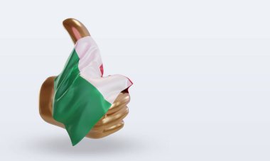 3d başparmak İtalya bayrağı sol görünümü yansıtıyor