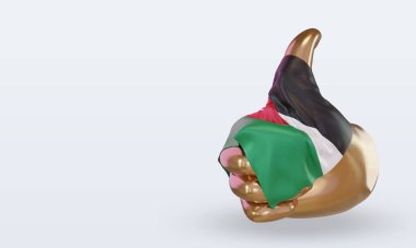 3d başparmak Jordan bayrağı sağ görünümü görüntülüyor