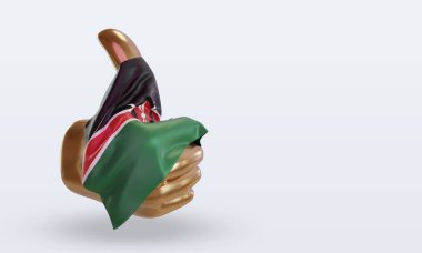 3d başparmak Kenya bayrağı sol görünümü görüntülüyor