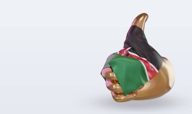 3d başparmak Kenya bayrağı sağ görünüm