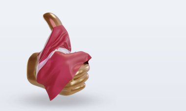 3d başparmak Letonya bayrağı sol görünümü