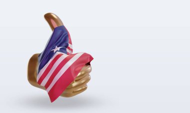 3d başparmak Liberya bayrağı sol görüşü yansıtıyor