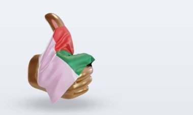 3D başparmak Madagaskar bayrağı sol görüşü yansıtıyor