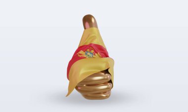 3D başparmak Karadağ bayrağı ön görünüm oluşturuyor