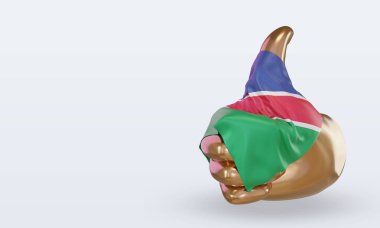 3d başparmak Namibya bayrağı sağ görünümü görüntülüyor