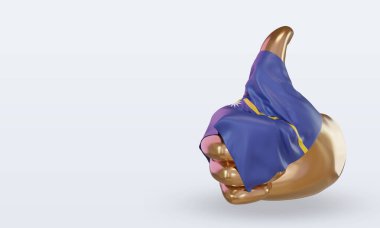 3d başparmak Nauru bayrağı sağ görünümü görüntülüyor