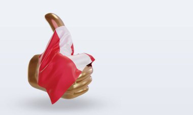 3d başparmak Peru bayrağı sol görünümü görüntülüyor