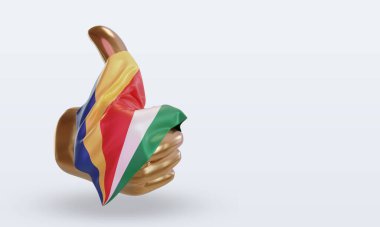 3d başparmak Seyşeller bayrağı sol görünümü görüntülüyor