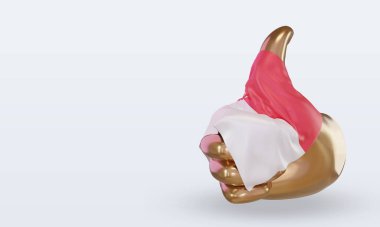 3d başparmak Singapur bayrağı sağ görünüm