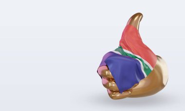 3D başparmak Güney Afrika bayrağı sağ görüşü yansıtıyor