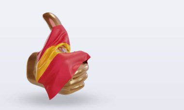 3d başparmak İspanya bayrağı sol görünümü görüntülüyor