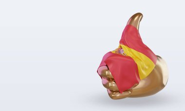 3d başparmak İspanya bayrağı sağ görünüm