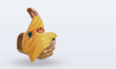 3d başparmak Sri Lanka bayrağı sol görünümü yansıtıyor